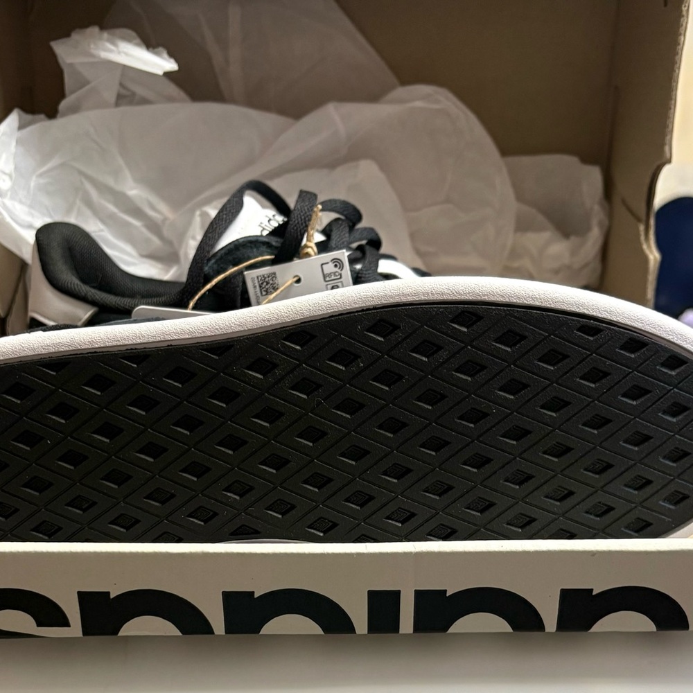 Adidas Women’s Black and White Striped Sneakers - Picture 4 of 5